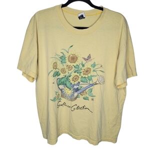 Vintage 90s Sunflower Collection Butterfly Sun Art CHIC Graphic T-Shirt